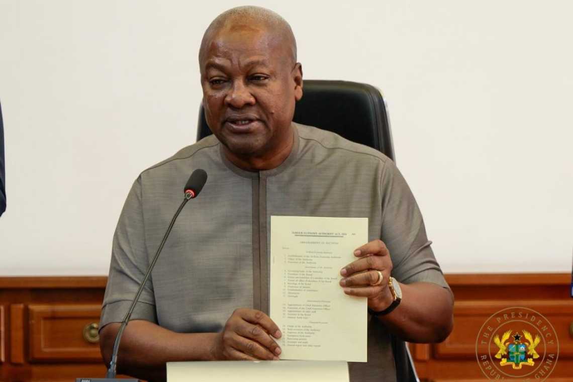 "Strategy to Implementation": President Mahama Assents to the 24-Hour Economy Authority Bill