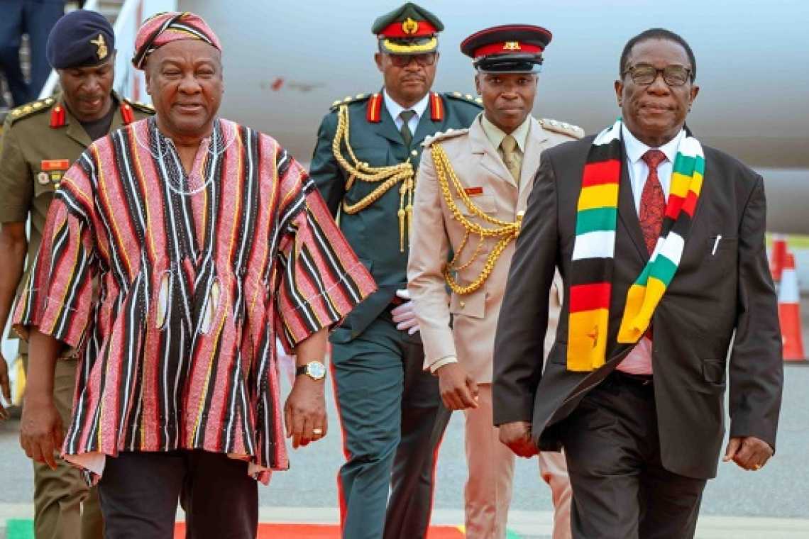 President Mnangagwa Arrives in Accra for Three-Day State Visit